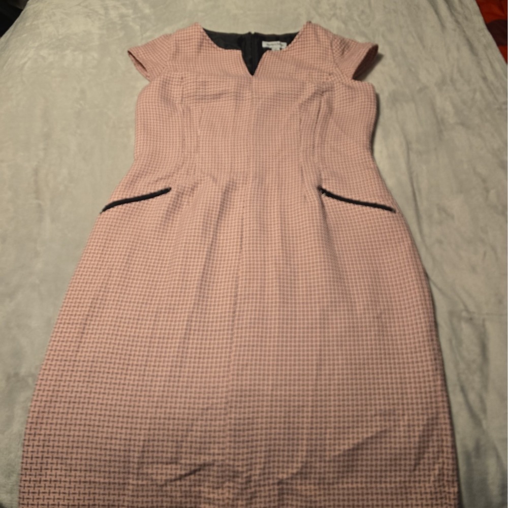 Shelby and Palmer Tweed Sheath Dress Pink Plaid Light Academia Elle Woods Sz 12